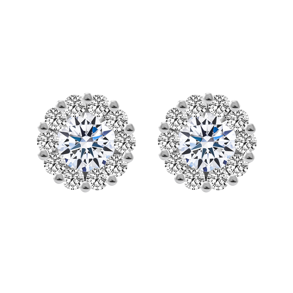 Hoa tai đính đá CZ vàng 10K Summer S 2C