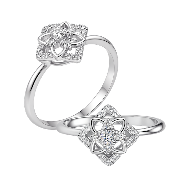 Nhẫn nữ kim cương vàng 14K Fiorillo 5p