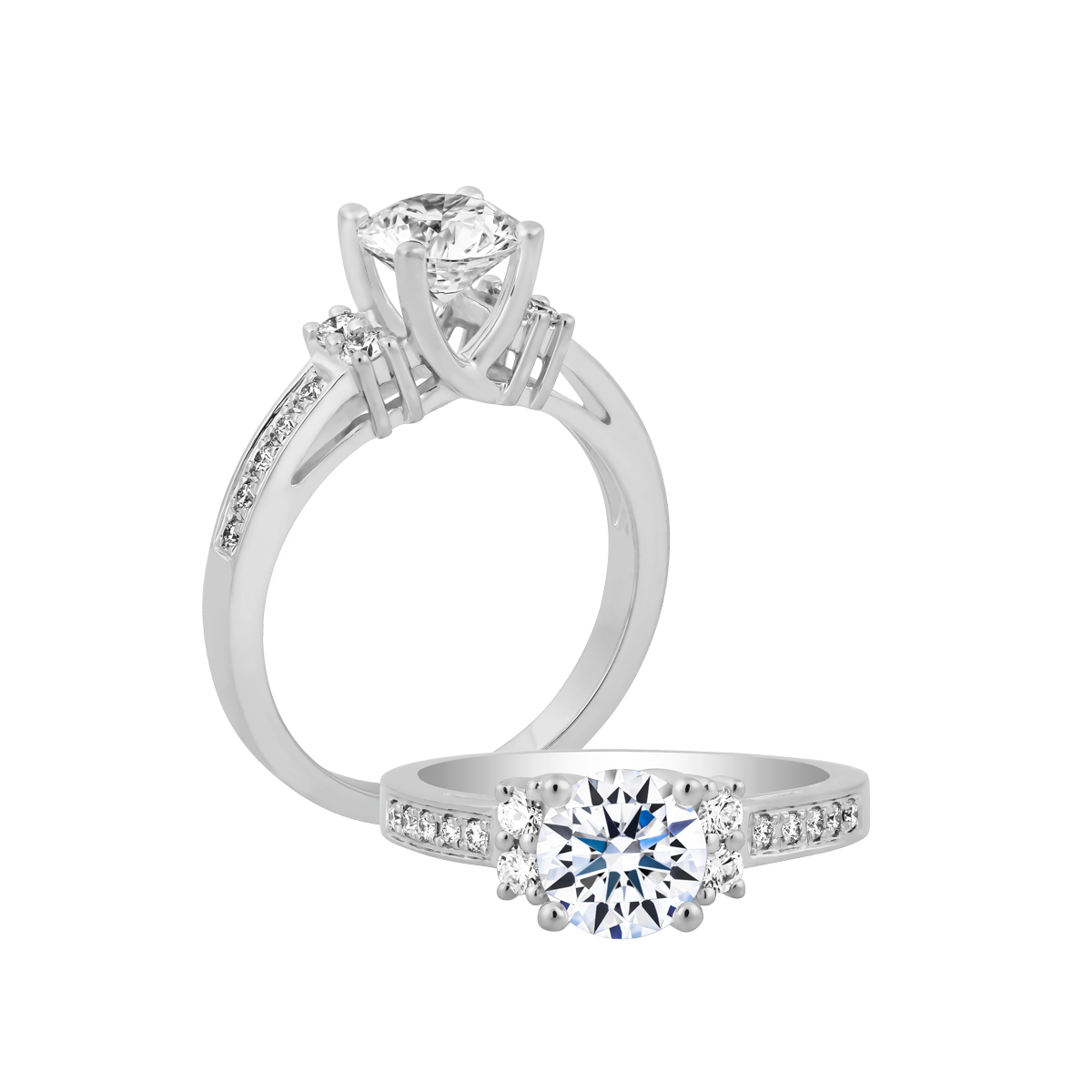Nhẫn nữ kim cương viên vàng 14K Vogue GIA 3C