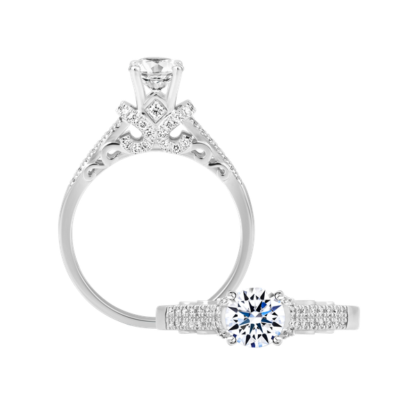 Ổ nhẫn nữ kim cương tấm vàng 14K Effulgence 5C