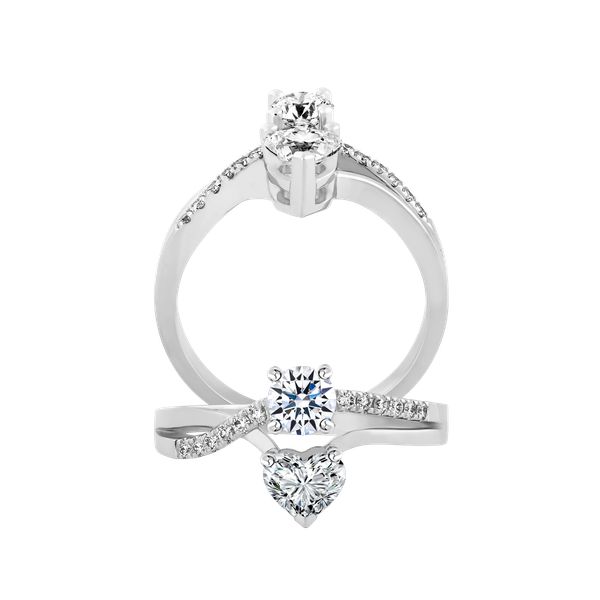 Nhẫn nữ kim cương viên vàng 14K Amorita H&R 3C