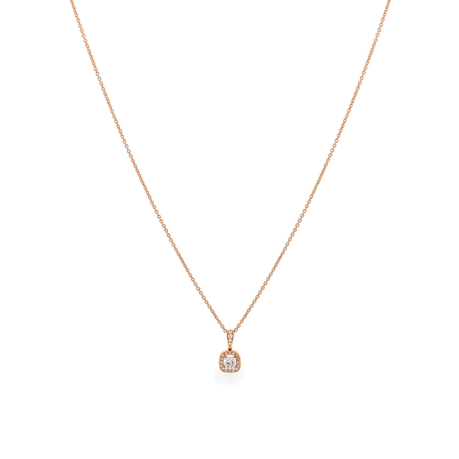 Dây liền mặt kim cương viên vàng 18K Jena A008 TD