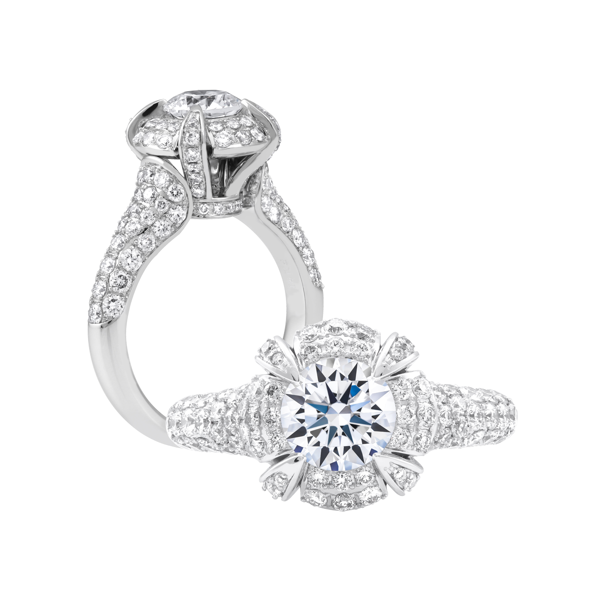 Ổ nhẫn nữ kim cương tấm vàng 14K Parley N 5C