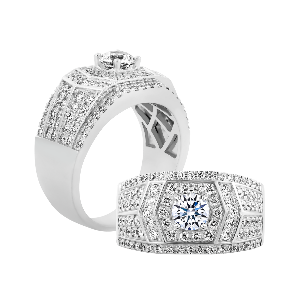 Nhẫn nam kim cương tấm vàng 14K Elmer 5C W