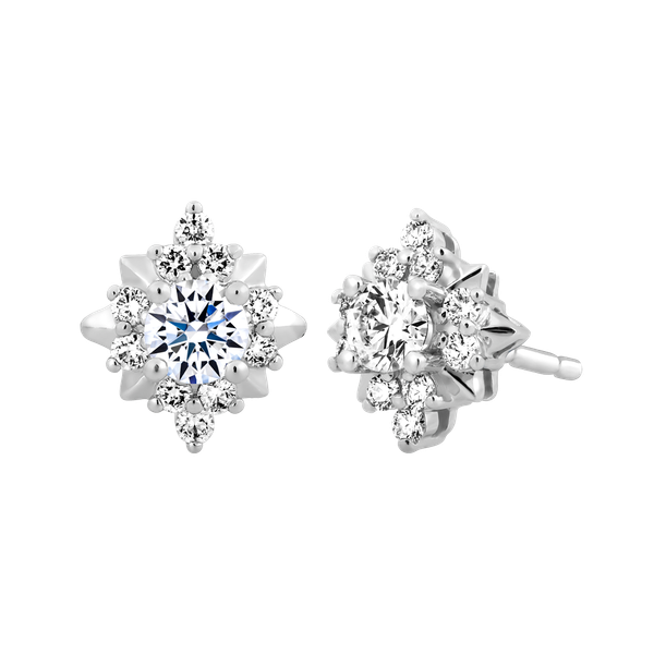 Hoa tai kim cương 8 Hearts & Arrows vàng 14K Misaki H&A 2C GVER0110393