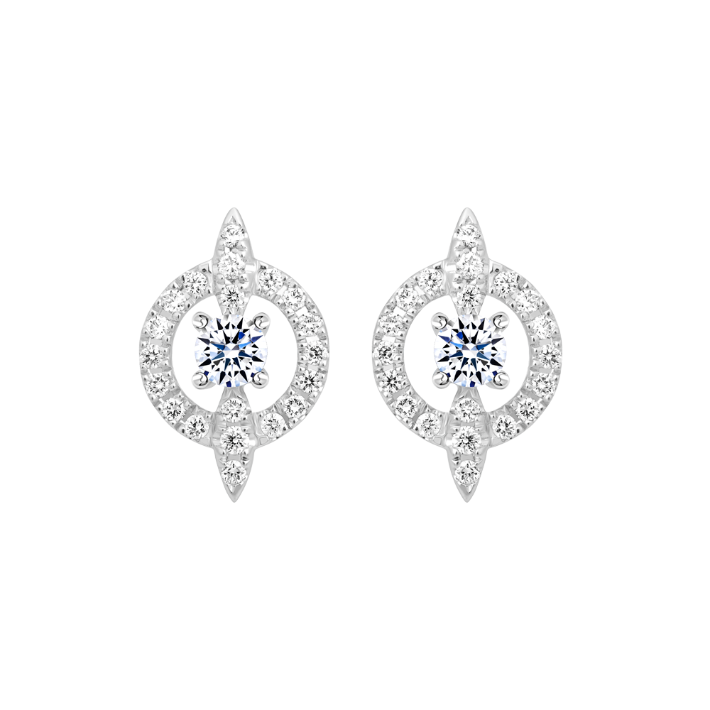 Hoa tai kim cương vàng 14K Freshly 10p