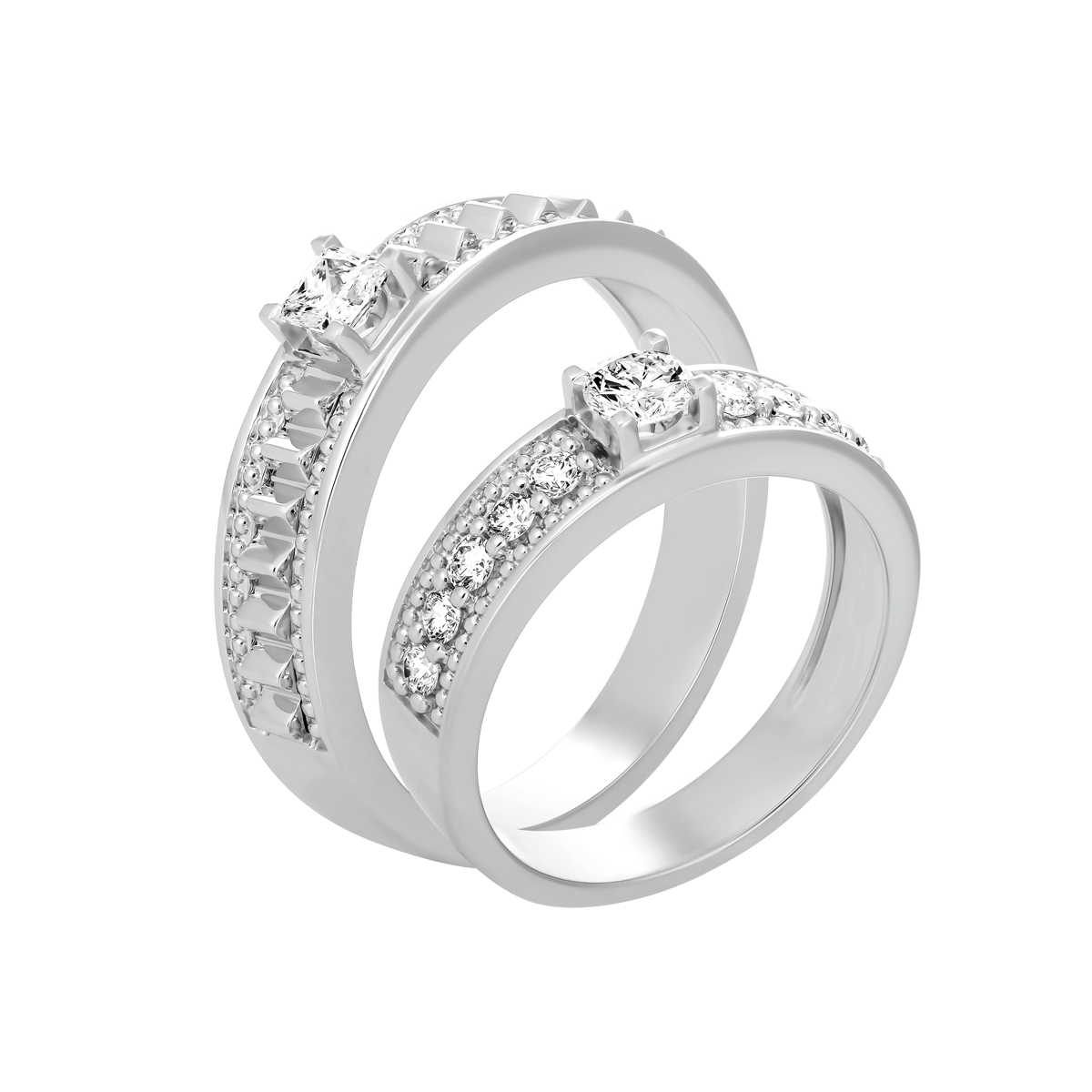 Nhẫn cưới nữ kim cương viên vàng 14K Congenial F