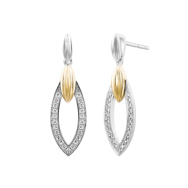 Hoa tai kim cương viên vàng 14K Laverna TD