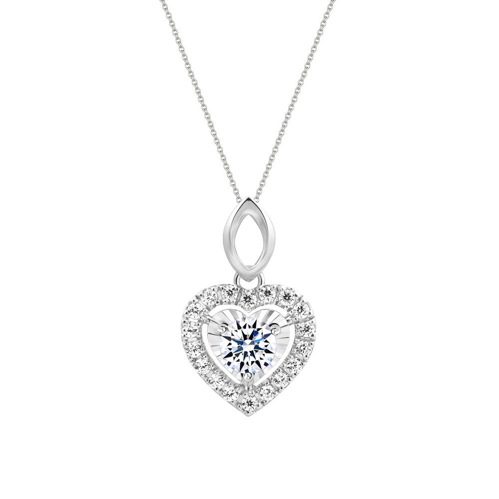 Mặt kim cương 8 Hearts & Arrows vàng 14K Heartest H&A 2C