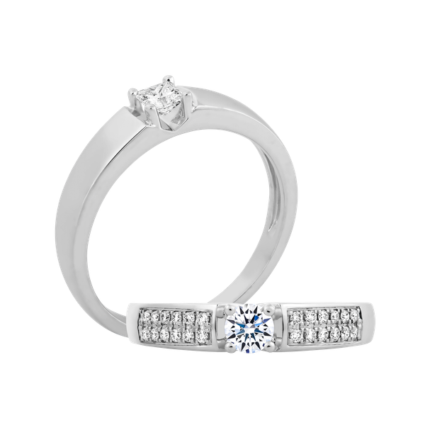 Nhẫn cưới nữ kim cương viên vàng 14K Florary RD2C F