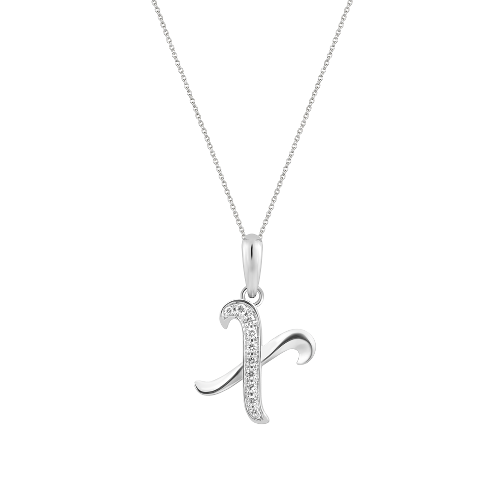 Mặt kim cương viên vàng 14K Letter X