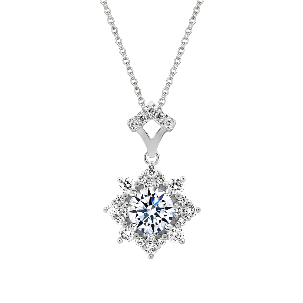 Mặt kim cương 8 Hearts & Arrows vàng 14K Brilliance H&A 2C