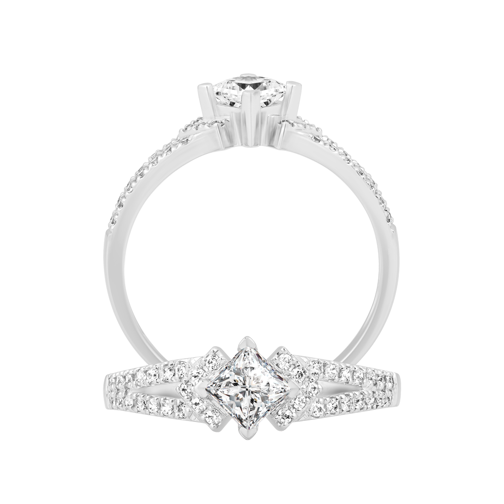 Nhẫn nữ đính đá CZ vàng 14K Gingerly PR 2C