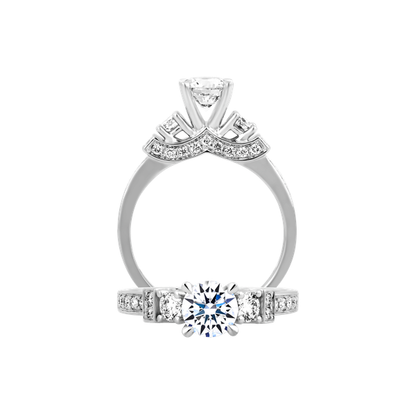 Ổ nhẫn nữ kim cương tấm vàng 14K Nancy 5C