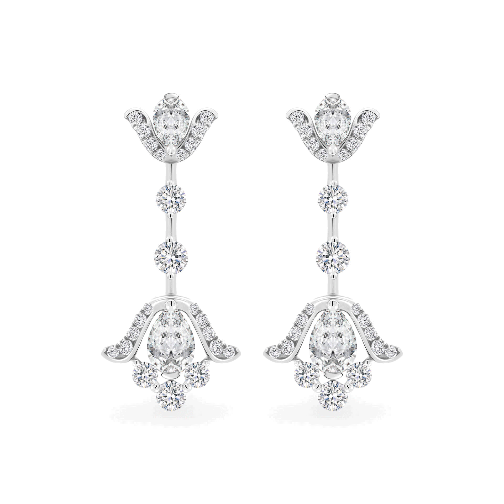 Hoa tai kim cương viên vàng 18K Jena A048 TD