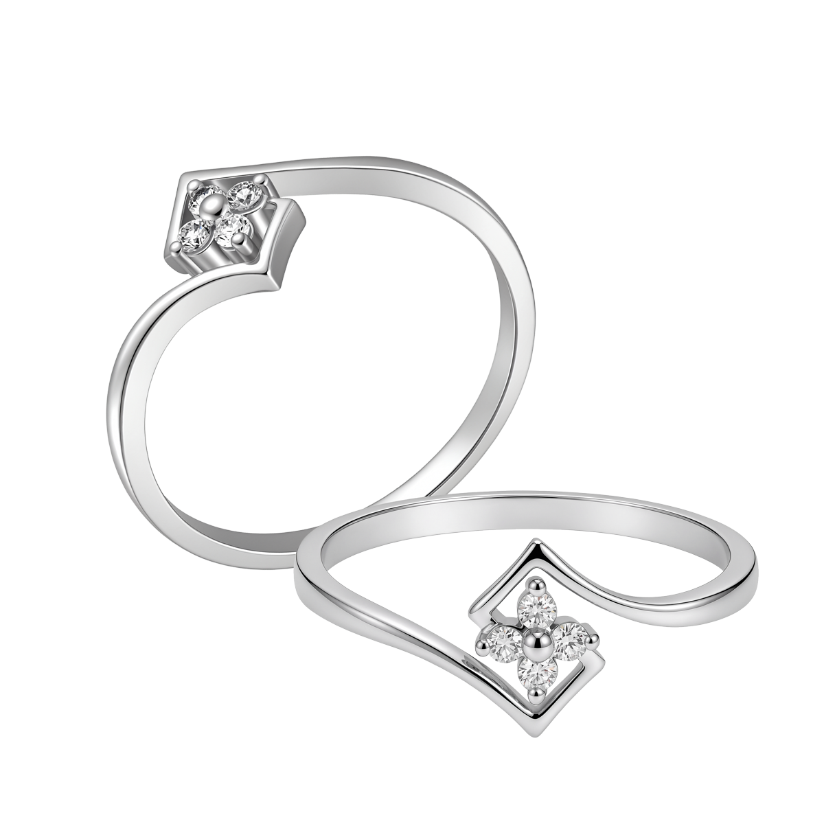 Nhẫn nữ kim cương viên vàng 14K Bloomvia TD