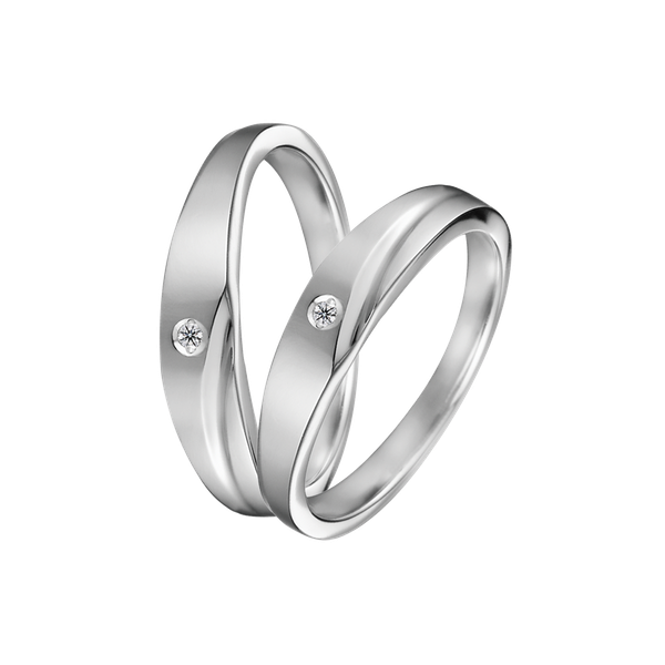 Nhẫn cưới nữ kim cương viên vàng 14K Henna F