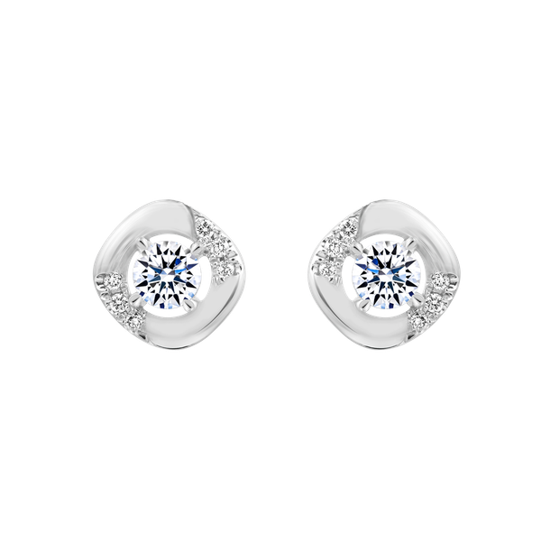 Hoa tai kim cương 8 Hearts & Arrows vàng 14K Hasinal H&A 2C