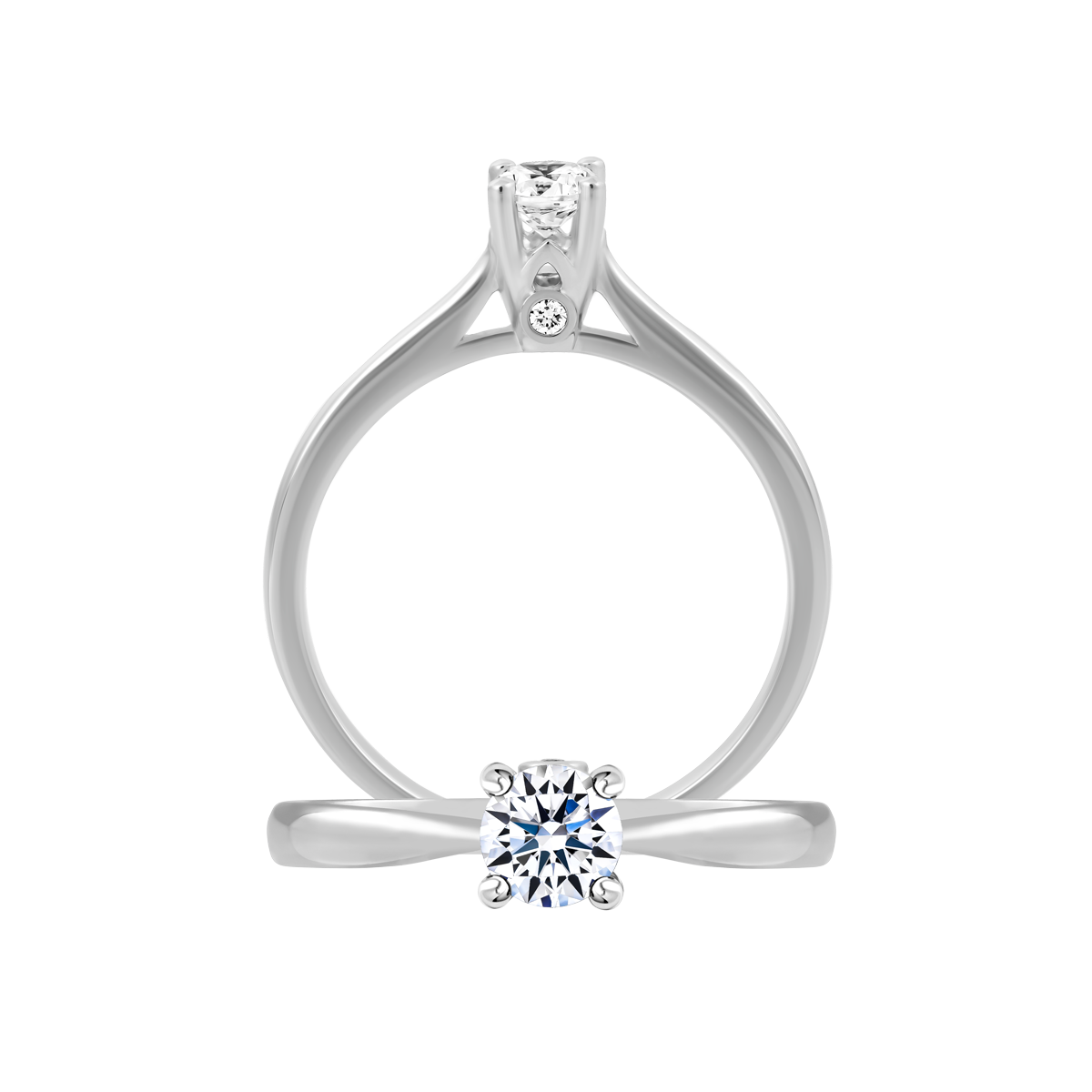 Nhẫn nữ kim cương viên vàng 14K Faithful N GIA 2C