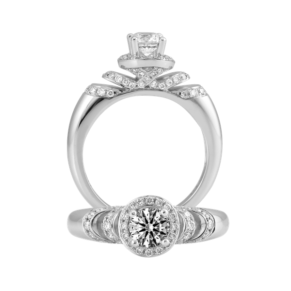 Nhẫn nữ kim cương tấm vàng 14K Debris 3C