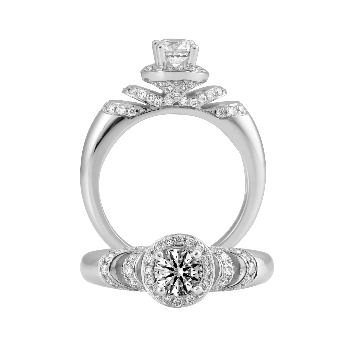 Nhẫn nữ kim cương tấm vàng 14K Debris 3C