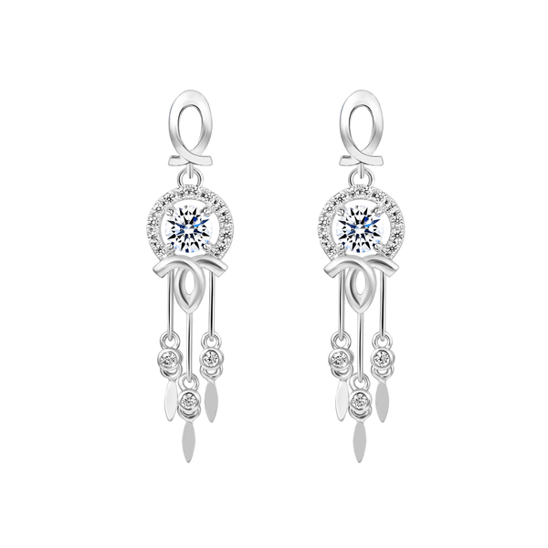 Hoa tai đính đá CZ vàng 14K Arrow N 2C