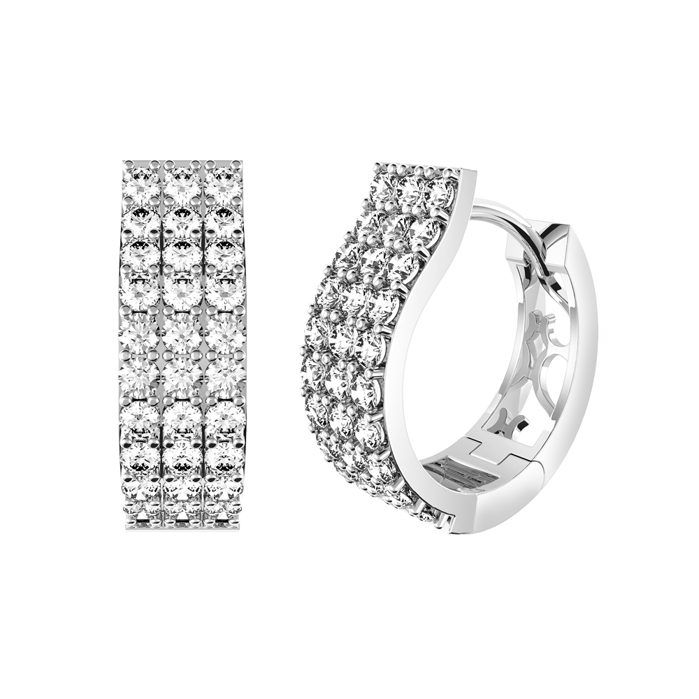 Hoa tai kim cương viên vàng 18K Senorial