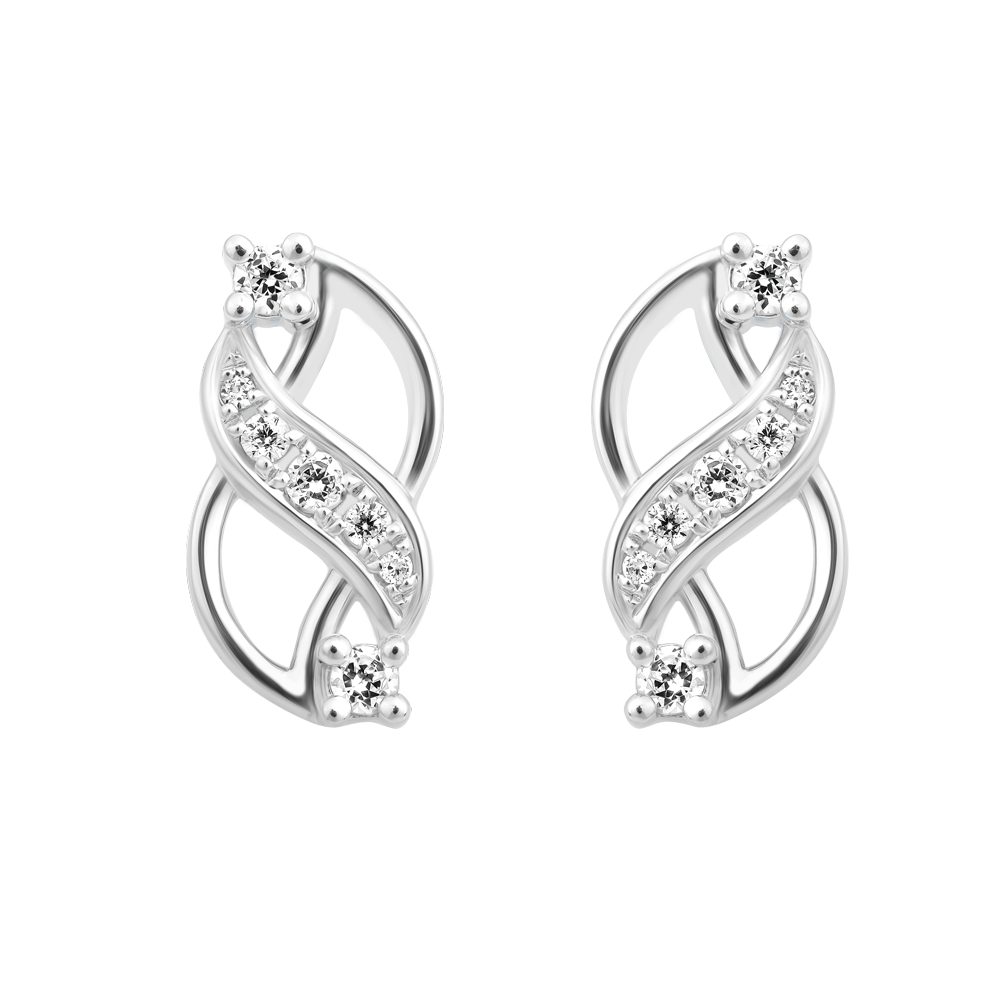 Hoa tai đính đá CZ vàng 14K Yose