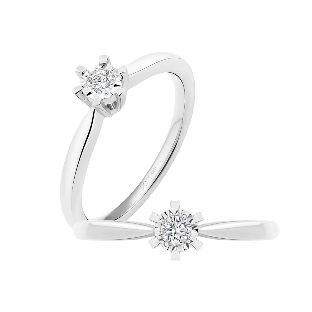 Nhẫn nữ kim cương viên vàng 14K Jena A507 TD