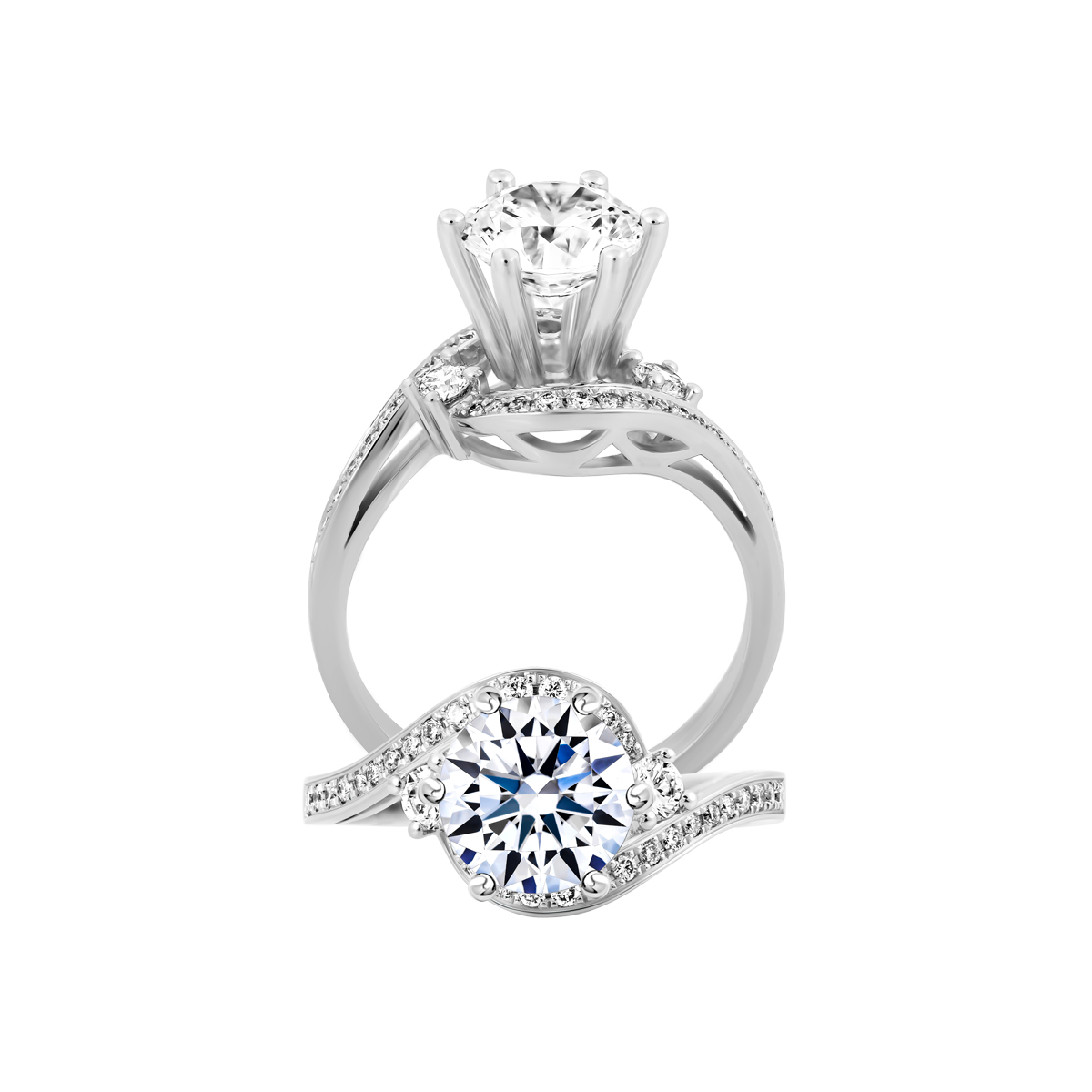 Nhẫn nữ kim cương tấm vàng 14K Genial 1.5CT