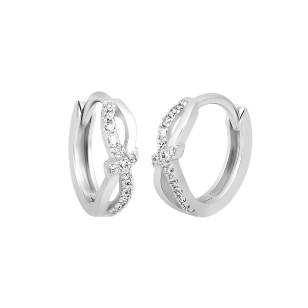 Hoa tai đính đá CZ vàng 10K Oliving