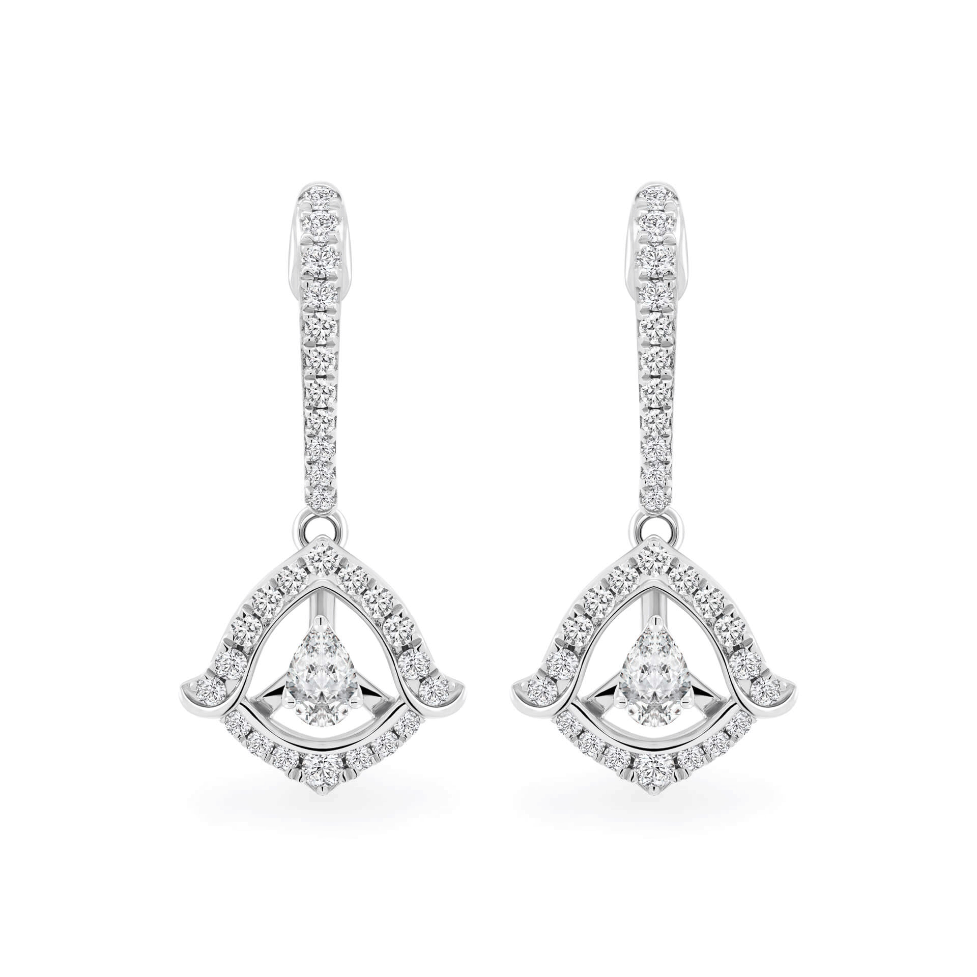 Hoa tai kim cương viên vàng 14K Jena A076 TD