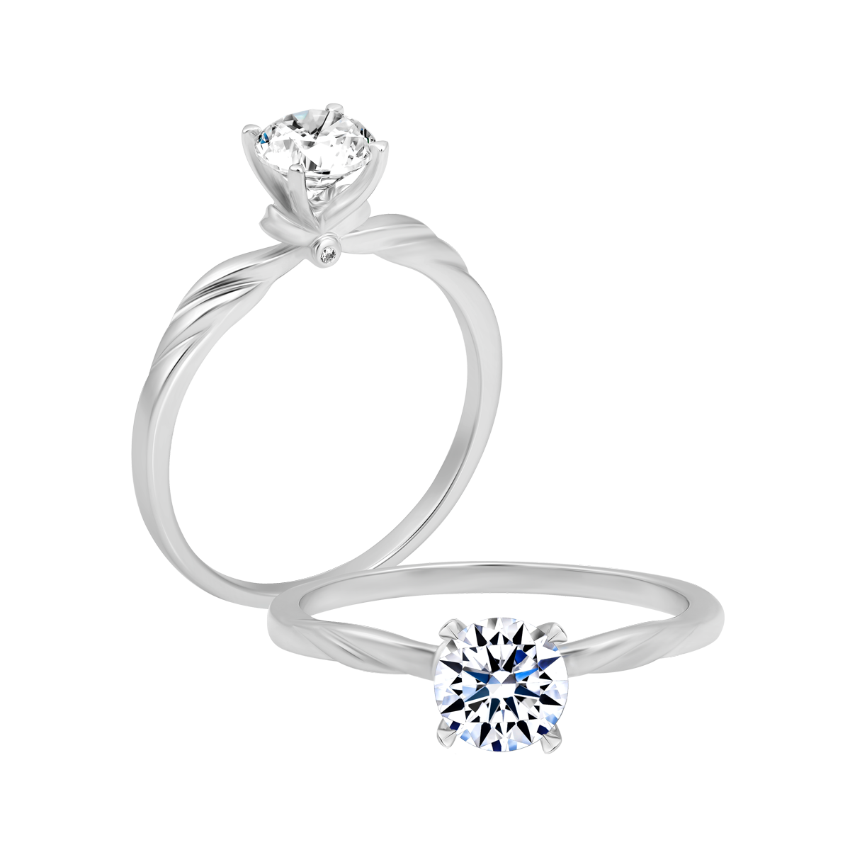 Ổ nhẫn nữ kim cương tấm vàng 14K Fragancy 5C