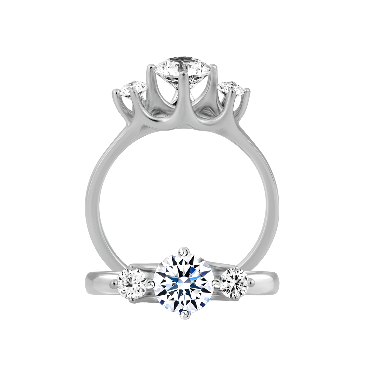 Nhẫn nữ kim cương tấm vàng 14K Pure love 1CT