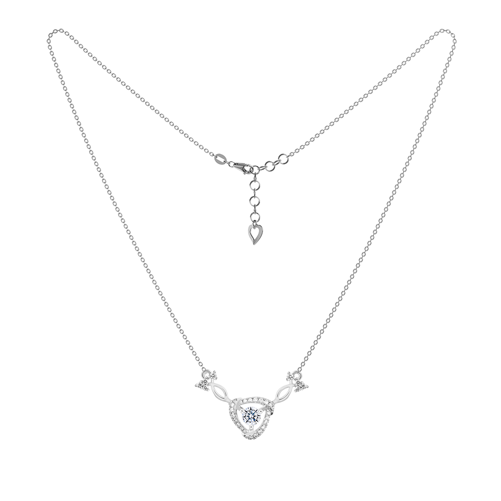 Dây liền mặt kim cương 8 Hearts & Arrows vàng 14K Ulani H&A 2C