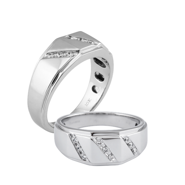 Nhẫn nam đính đá CZ vàng 10K Fathoms W