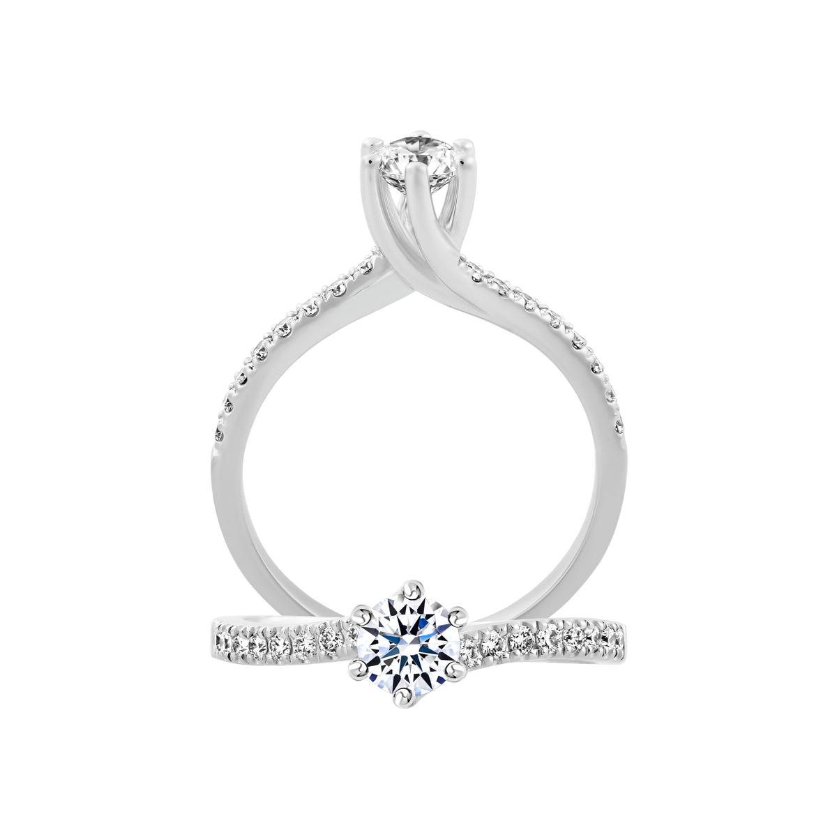 Nhẫn nữ kim cương viên vàng 14K Flavor of love GIA 3C