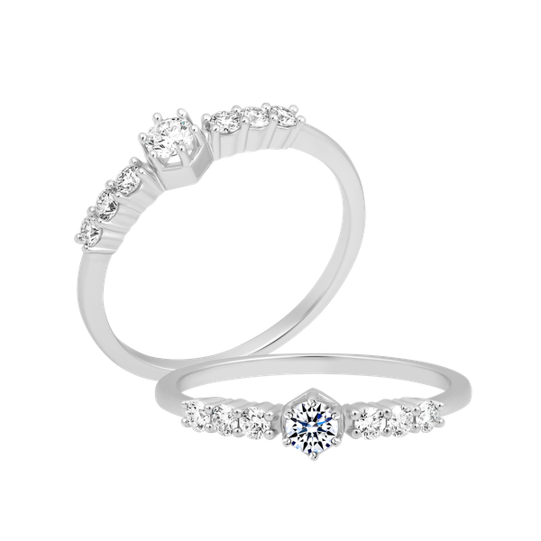 Nhẫn nữ kim cương vàng 14K Compliment 10p