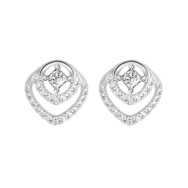 Hoa tai đính đá CZ vàng 18K Amora PR