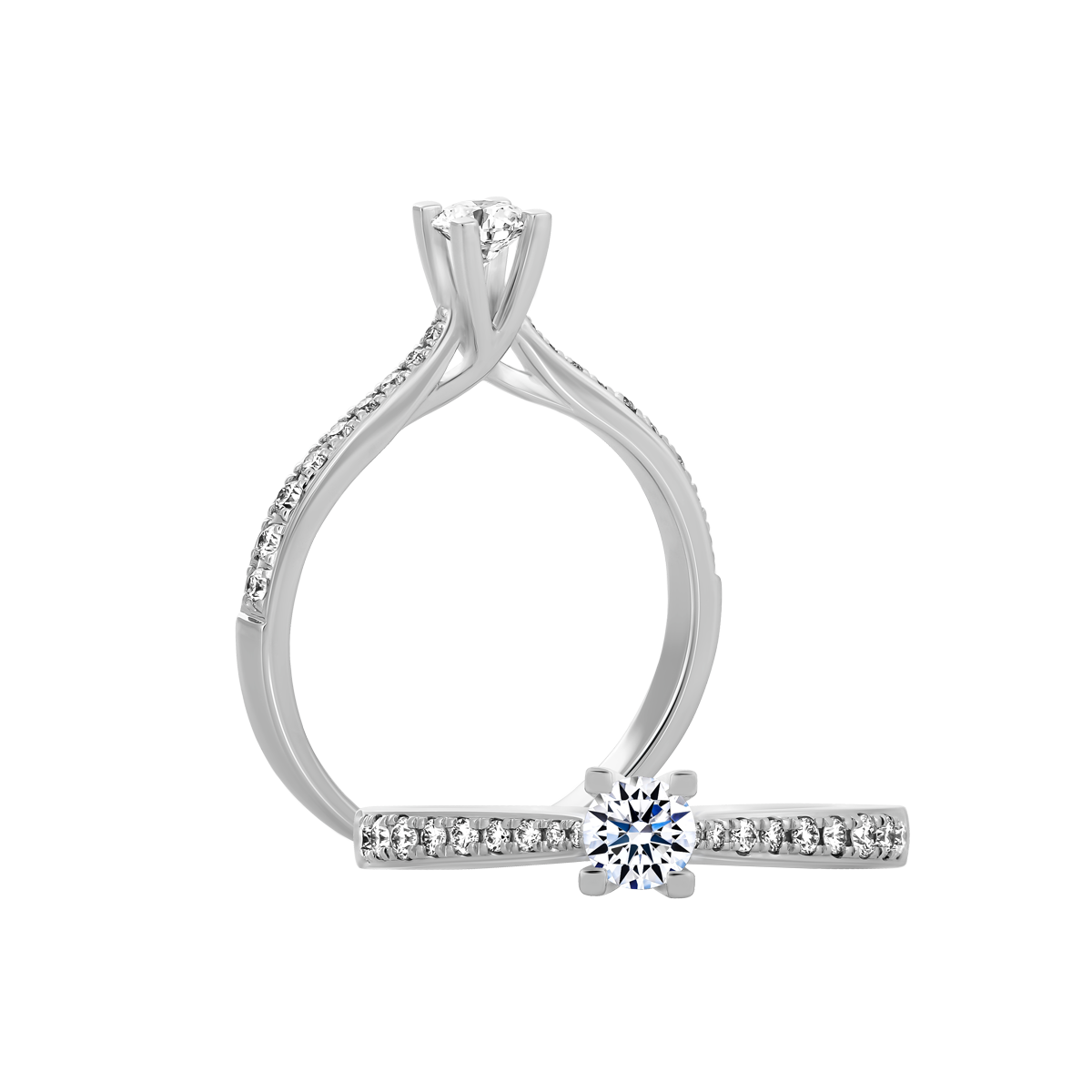 Nhẫn nữ kim cương 8 Hearts & Arrows vàng 14K Expensive H&A 2C GVRG0260105