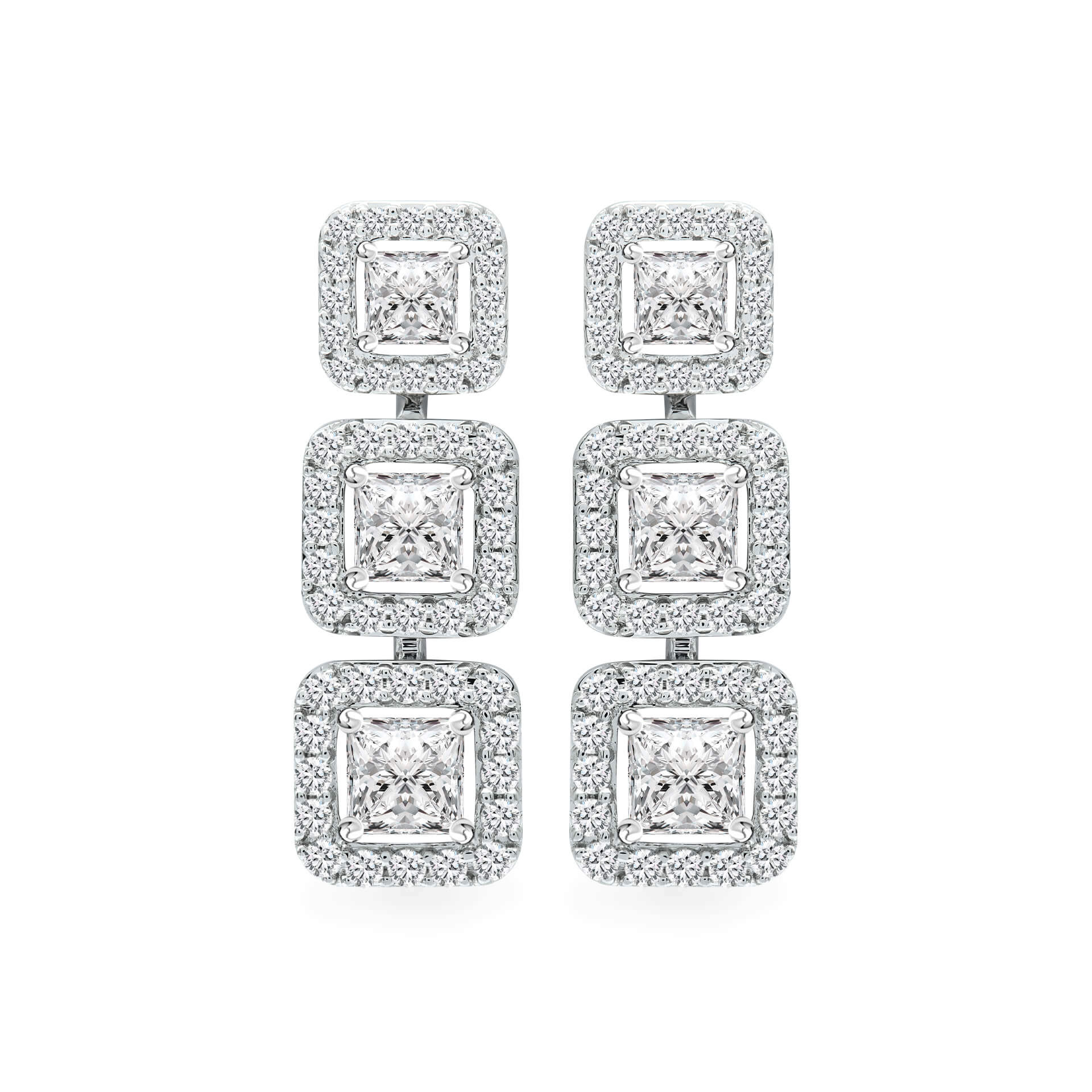 Hoa tai kim cương viên vàng 18K Jena A299 TD