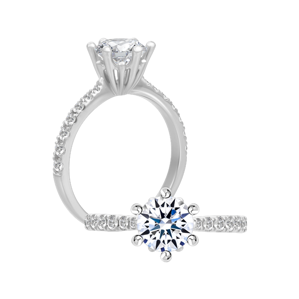 Nhẫn nữ kim cương tấm vàng 14K Sedum D 1CT