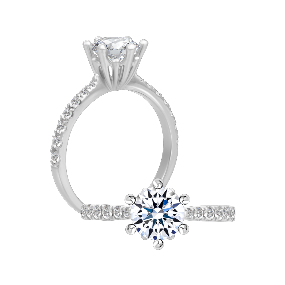 Nhẫn nữ kim cương tấm vàng 14K Sedum D 1CT