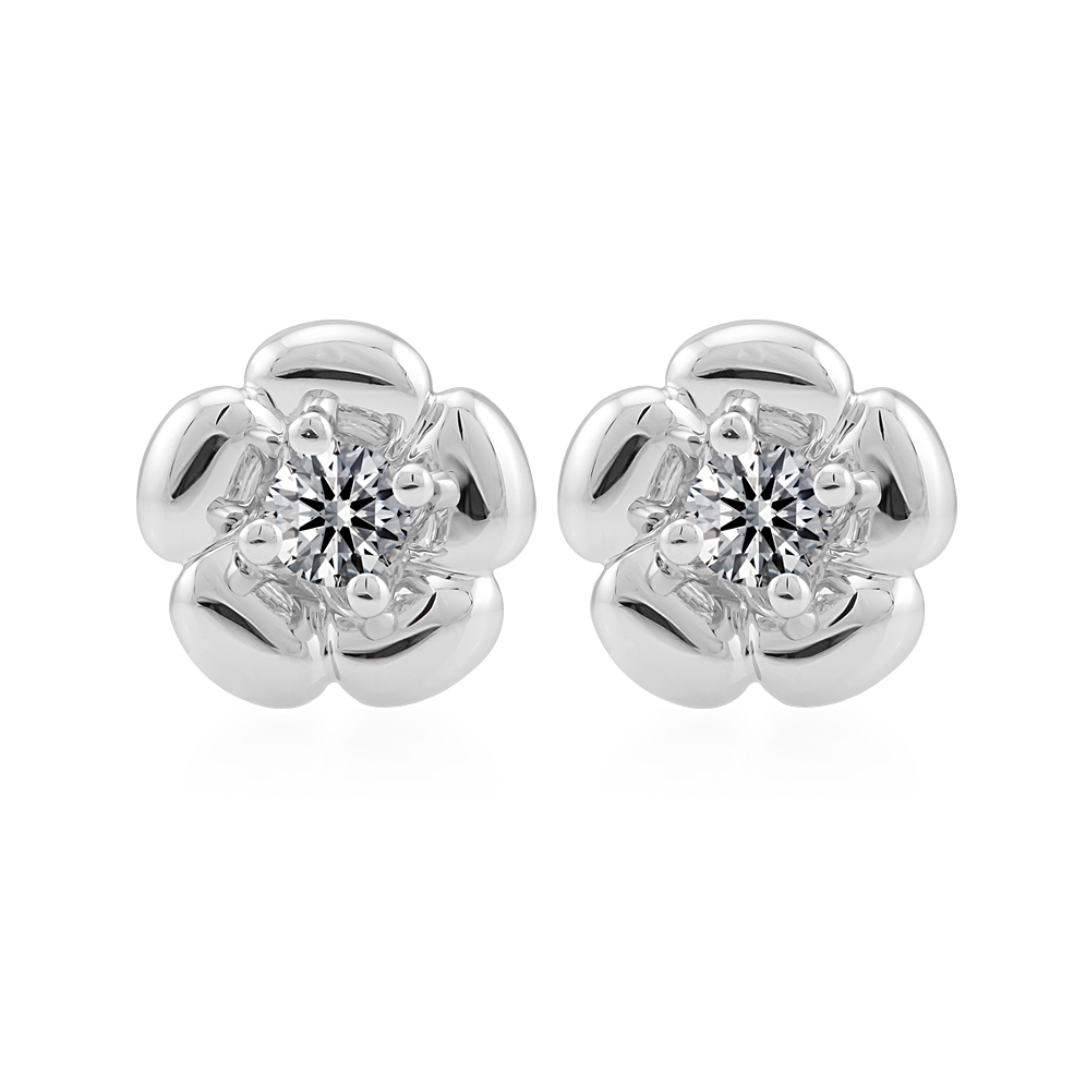 Hoa tai kim cương vàng 14K Geranium N2 5p