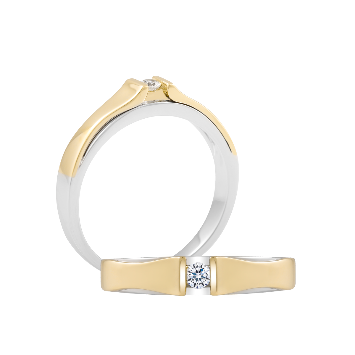 Nhẫn cưới nữ kim cương vàng 14K Coralee 5p F