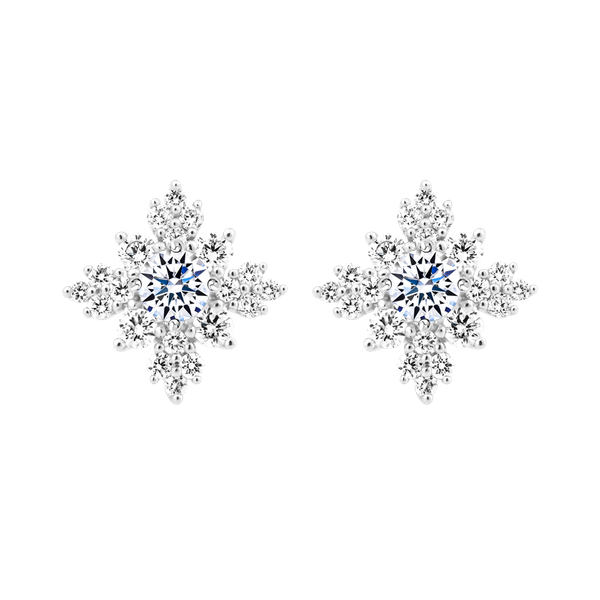 Hoa tai kim cương viên vàng 14K Felicitous GIA 2C GVER0111905