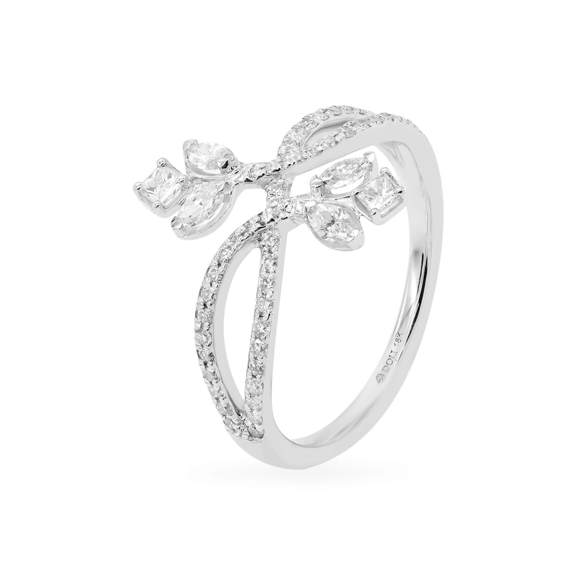 Nhẫn nữ kim cương viên vàng 18K Jena A329 TD