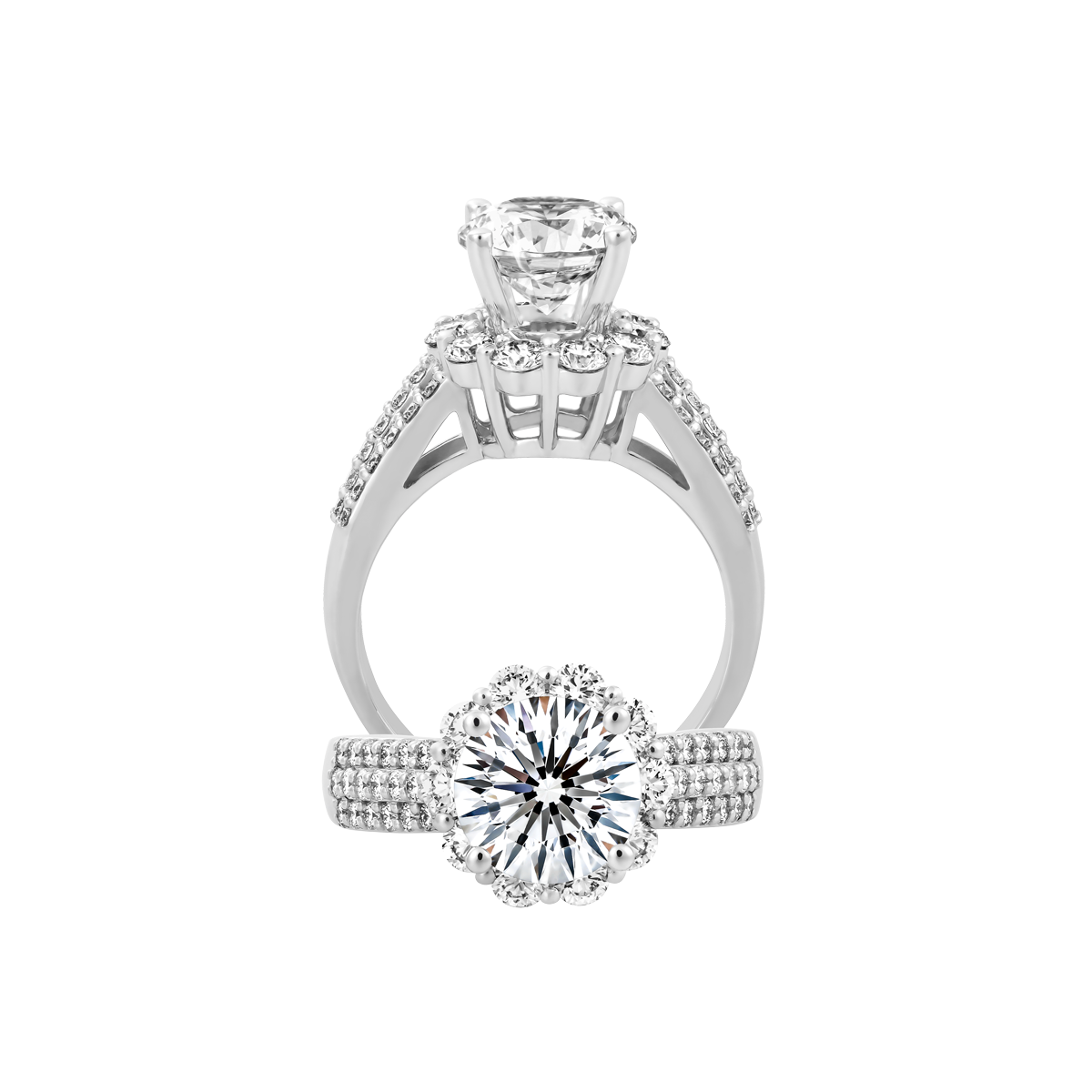 Nhẫn nữ kim cương tấm vàng 14K Aindrea N 2CT