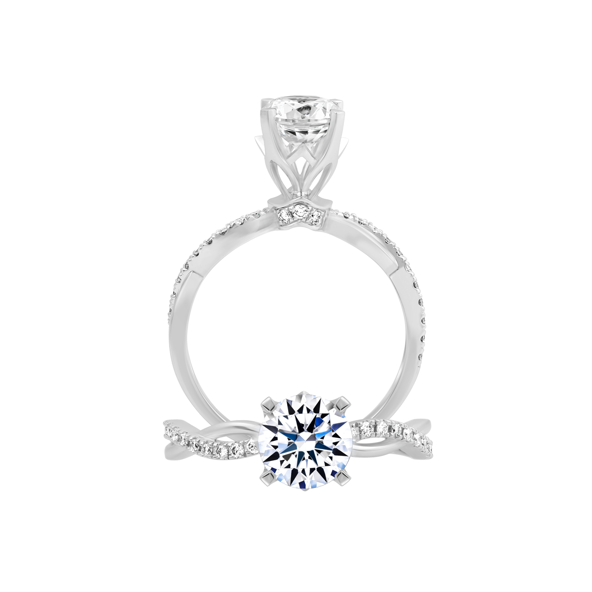 Nhẫn nữ kim cương tấm vàng 14K Ravishing 1CT