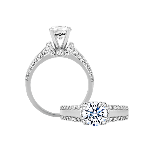 Ổ nhẫn nữ kim cương tấm vàng 14K Admiring 1CT